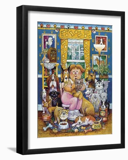 The Lady Who Loves Dogs-Bill Bell-Framed Giclee Print