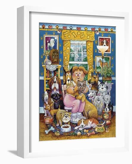 The Lady Who Loves Dogs-Bill Bell-Framed Giclee Print