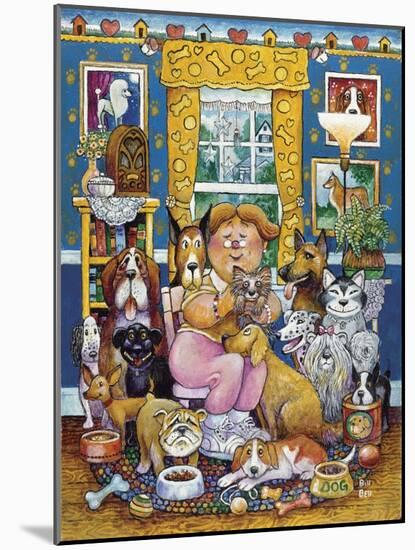 The Lady Who Loves Dogs-Bill Bell-Mounted Giclee Print