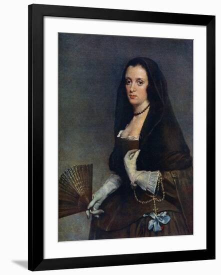 The Lady with a Fan, C1630-1650-Diego Velazquez-Framed Premium Giclee Print