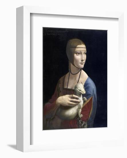 The Lady with an Ermine, ca. 1490-Leonardo Da Vinci-Framed Art Print