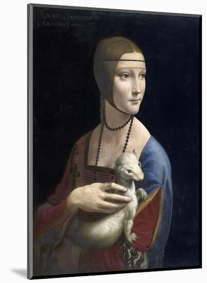 The Lady with an Ermine, ca. 1490-Leonardo Da Vinci-Mounted Art Print