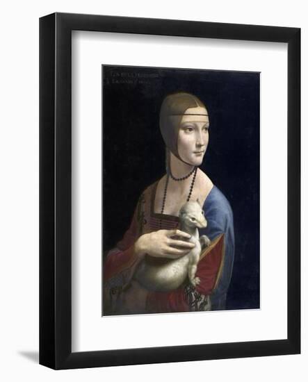 The Lady with an Ermine, ca. 1490-Leonardo Da Vinci-Framed Giclee Print