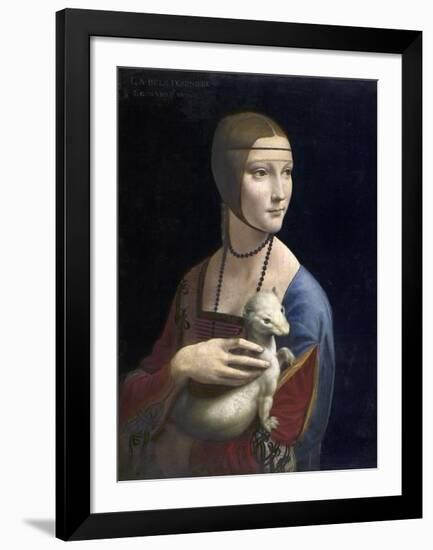 The Lady with an Ermine, ca. 1490-Leonardo Da Vinci-Framed Giclee Print