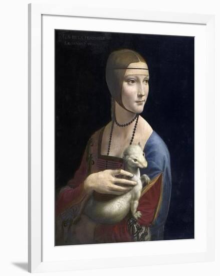 The Lady with an Ermine, ca. 1490-Leonardo Da Vinci-Framed Art Print