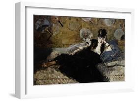 The Lady with the Fans, c.1873-Edouard Manet-Framed Giclee Print