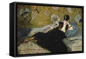 The Lady with the Fans (Nina De Callias), 1873-Edouard Manet-Framed Stretched Canvas