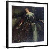 The Lady with the Green Fan, Portrait of Mrs Hacon-Charles Haslewood Shannon-Framed Giclee Print