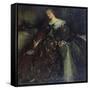 The Lady with the Green Fan, Portrait of Mrs Hacon-Charles Haslewood Shannon-Framed Stretched Canvas