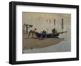 The Lagoon at Mazzorbo on a Summer's Say, Detail-Guglielmo Ciardi-Framed Giclee Print