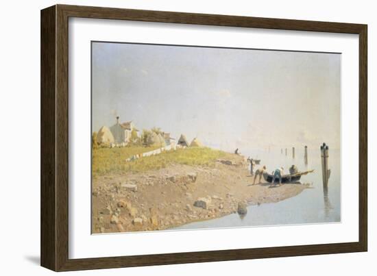 The Lagoon at Mazzorbo on a Summer's Say, Detail-Guglielmo Ciardi-Framed Giclee Print