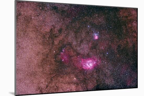 The Lagoon Nebula and Trifid Nebula in the Constellation Sagittarius-null-Mounted Photographic Print