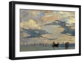 The lagoon of Venice-Richard Parkes Bonington-Framed Giclee Print