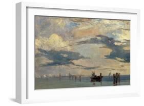 The lagoon of Venice-Richard Parkes Bonington-Framed Giclee Print