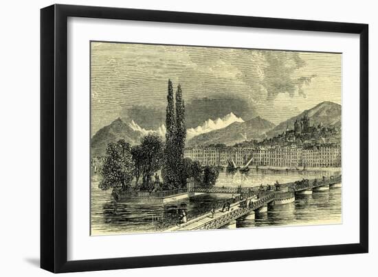 The Lake and City of Geneva Switzerland-null-Framed Giclee Print