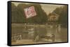 The Lake and the Chalet Robinson, Bois de La Cambre, Brussels. Postcard Sent in 1913-Belgian Photographer-Framed Stretched Canvas