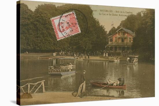 The Lake and the Chalet Robinson, Bois de La Cambre, Brussels. Postcard Sent in 1913-Belgian Photographer-Stretched Canvas