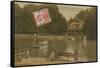 The Lake and the Chalet Robinson, Bois de La Cambre, Brussels. Postcard Sent in 1913-Belgian Photographer-Framed Stretched Canvas