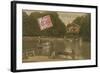 The Lake and the Chalet Robinson, Bois de La Cambre, Brussels. Postcard Sent in 1913-Belgian Photographer-Framed Giclee Print