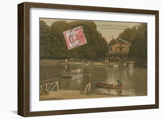 The Lake and the Chalet Robinson, Bois de La Cambre, Brussels. Postcard Sent in 1913-Belgian Photographer-Framed Giclee Print