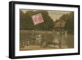 The Lake and the Chalet Robinson, Bois de La Cambre, Brussels. Postcard Sent in 1913-Belgian Photographer-Framed Giclee Print