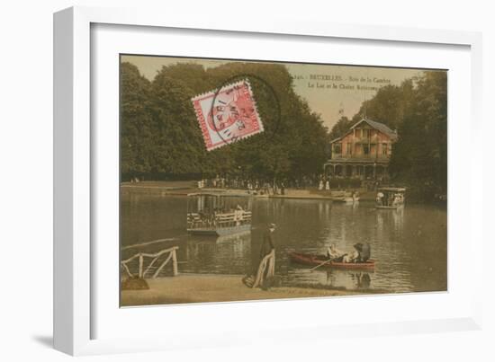 The Lake and the Chalet Robinson, Bois de La Cambre, Brussels. Postcard Sent in 1913-Belgian Photographer-Framed Giclee Print