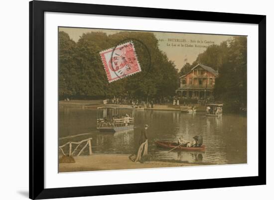 The Lake and the Chalet Robinson, Bois de La Cambre, Brussels. Postcard Sent in 1913-Belgian Photographer-Framed Giclee Print