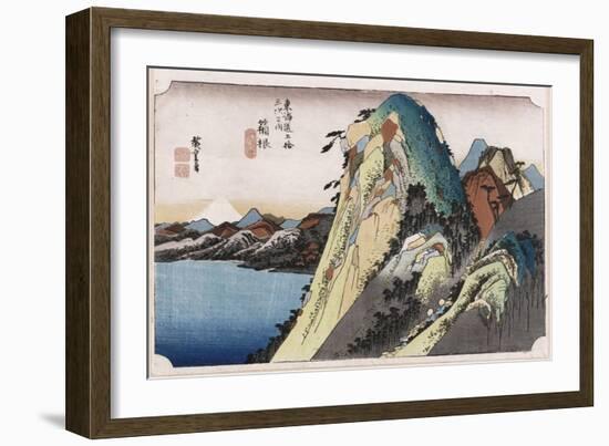 The Lake at Hakone, from 'Fifty-Three Stations of the Tokaido'-Ando Hiroshige-Framed Giclee Print