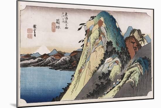 The Lake at Hakone, from 'Fifty-Three Stations of the Tokaido'-Ando Hiroshige-Mounted Giclee Print