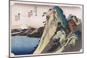 The Lake at Hakone, from 'Fifty-Three Stations of the Tokaido'-Ando Hiroshige-Mounted Giclee Print