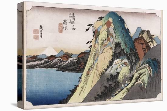 The Lake at Hakone, from 'Fifty-Three Stations of the Tokaido'-Ando Hiroshige-Stretched Canvas