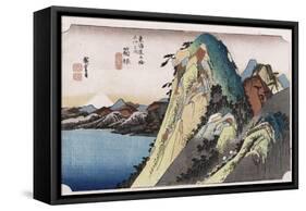 The Lake at Hakone', from the Series 'The Fifty-Three Stations of the Tokaido'-Utagawa Hiroshige-Framed Stretched Canvas