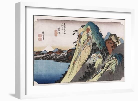 The Lake at Hakone', from the Series 'The Fifty-Three Stations of the Tokaido'-Utagawa Hiroshige-Framed Giclee Print