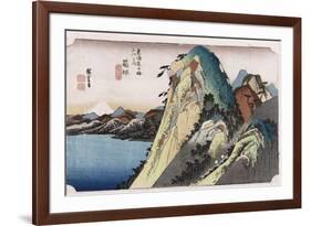 The Lake at Hakone', from the Series 'The Fifty-Three Stations of the Tokaido'-Utagawa Hiroshige-Framed Giclee Print