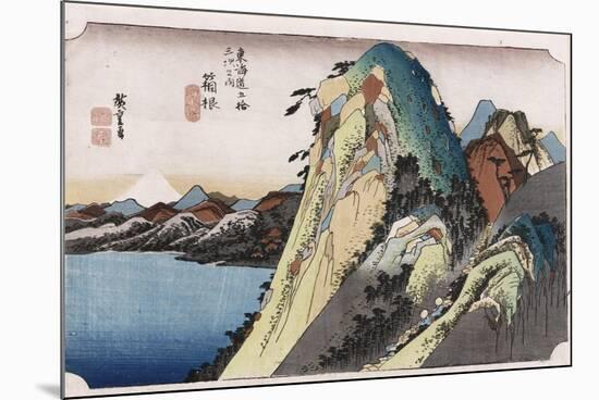 The Lake at Hakone', from the Series 'The Fifty-Three Stations of the Tokaido'-Utagawa Hiroshige-Mounted Giclee Print