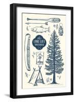 The Lake Life - Collage-Lantern Press-Framed Art Print