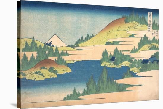 The Lake of Hakone in Sagami Province (From a Series 36 Views of Mount Fuj), 1830-1833-Katsushika Hokusai-Stretched Canvas