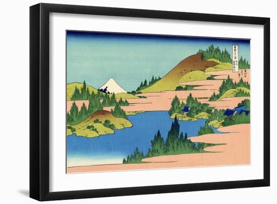 The Lake of Hakone in the Segami Province, c.1830-Katsushika Hokusai-Framed Giclee Print