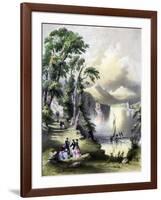 The Lake of Killarney with the Ruins of Innisfallen Abbey, Ireland, 19th Century-John Brandard-Framed Giclee Print