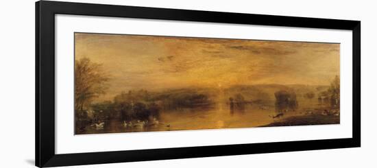 The Lake, Petworth: Sunset, a Stag Drinking, circa 1829-J. M. W. Turner-Framed Giclee Print