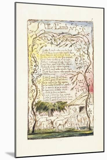 The Lamb, 1789-William Blake-Mounted Giclee Print