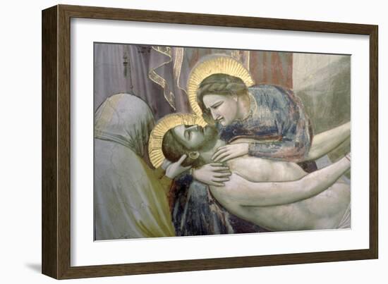 The Lamentation, Detail of the Madonna and Christ, c.1305-Giotto di Bondone-Framed Giclee Print