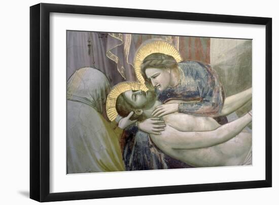 The Lamentation, Detail of the Madonna and Christ, c.1305-Giotto di Bondone-Framed Giclee Print