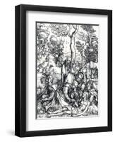 The Lamentation for Christ, 1498-Albrecht Dürer-Framed Premium Giclee Print