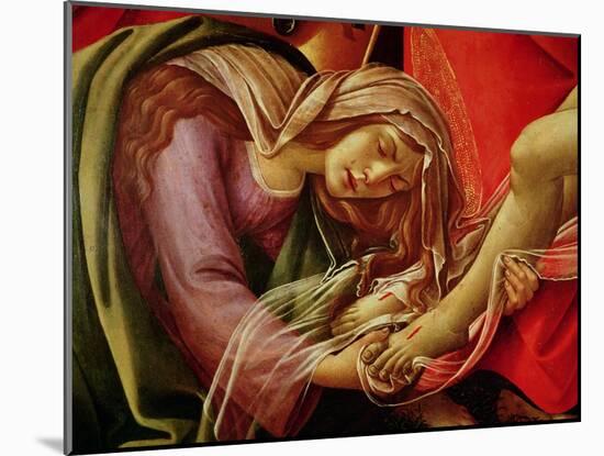 The Lamentation of Christ, Detail of Mary Magdalene and the Feet of Christ, circa 1490-Sandro Botticelli-Mounted Giclee Print