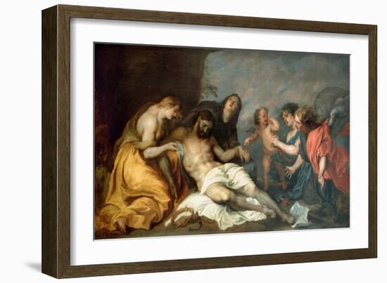 The Lamentation over Christ, Ca 1637-1640-Sir Anthony Van Dyck-Framed Giclee Print