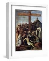 The Lamentation over Christ with a Carmelite Monk, C1510-Giovanni Battista Cima Da Conegliano-Framed Giclee Print