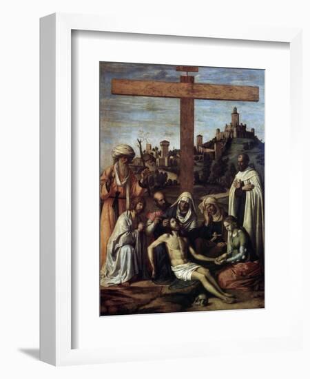 The Lamentation over Christ with a Carmelite Monk, C1510-Giovanni Battista Cima Da Conegliano-Framed Giclee Print