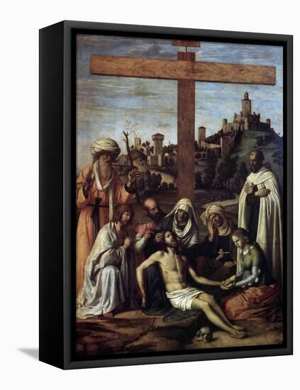 The Lamentation over Christ with a Carmelite Monk, C1510-Giovanni Battista Cima Da Conegliano-Framed Stretched Canvas