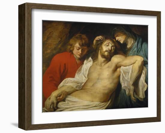 The Lamentation over the Dead Christ with the Virgin and St. John, about 1613-Peter Paul Rubens-Framed Giclee Print